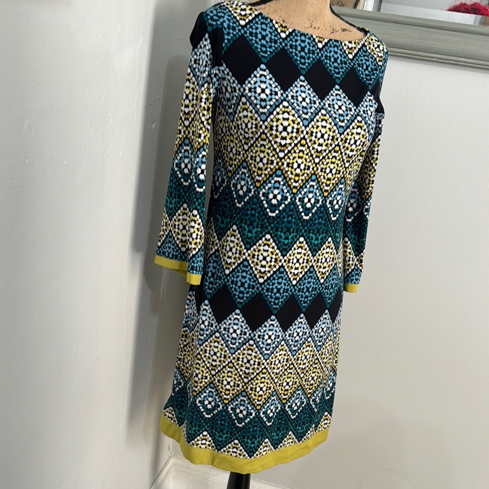 Stylish Multicolor Geometric Pattern Dress - Picture 3 of 5